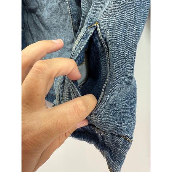 dELiA's Y2K Boho Southwestern Retro Denim Cropped Jean Jacket Large Festival - Picture 4 of 13